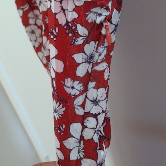 Sam Edelman Flutter Sleeve Amber Floral Asymmetrical Hem Dress Size 6 Party Boho - Picture 12 of 16